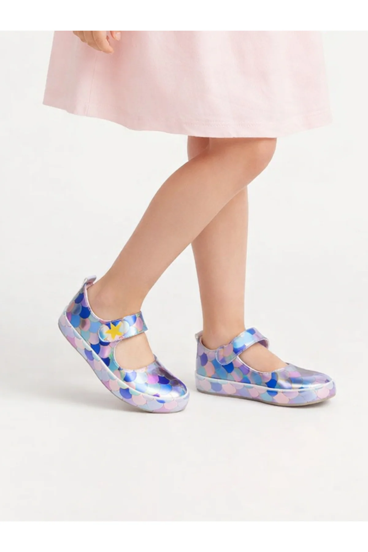Mermaid Hologram Gri Kız Çocuk Babet- Sneaker