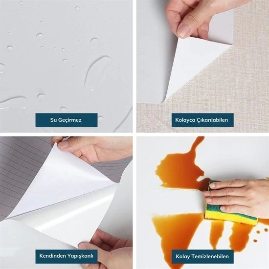 Mermer Desenli Masa Tezgah Mutfak Su Geçirmez Yapışkanlı Folyo St