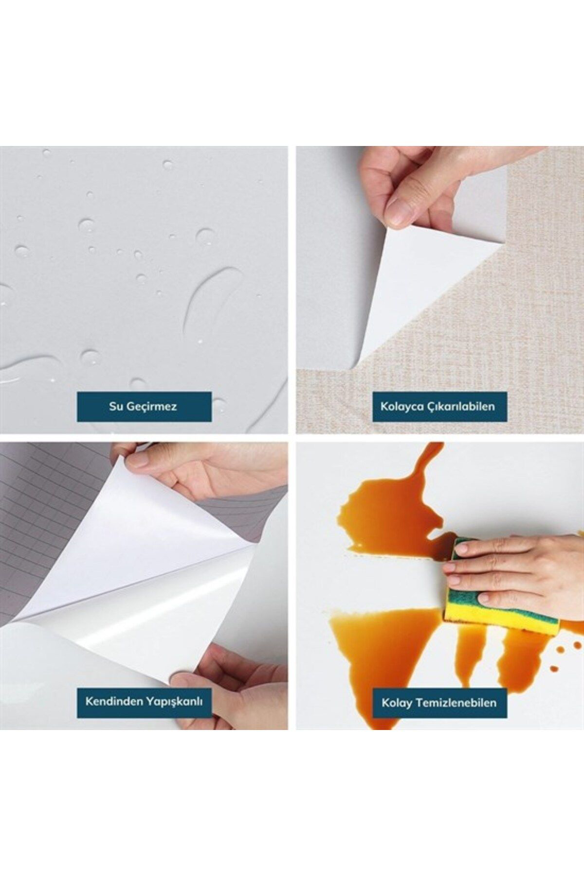 Ok Aksesuar Mermer Desenli Masa Tezgah Mutfak Su Geçirmez Yapışkanlı Folyo St