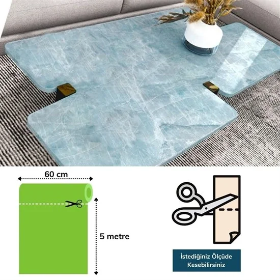 Mermer Desenli Masa Tezgah Mutfak Su Geçirmez Yapışkanlı Folyo Sticker Mavi 5x0,6m Bx40 Fiyatı, Yorumları ve Özellikleri