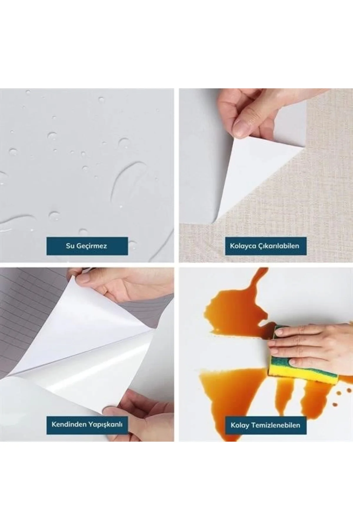 Mermer Desenli Masa Tezgah Mutfak Su Geçirmez Yapışkanlı Folyo St