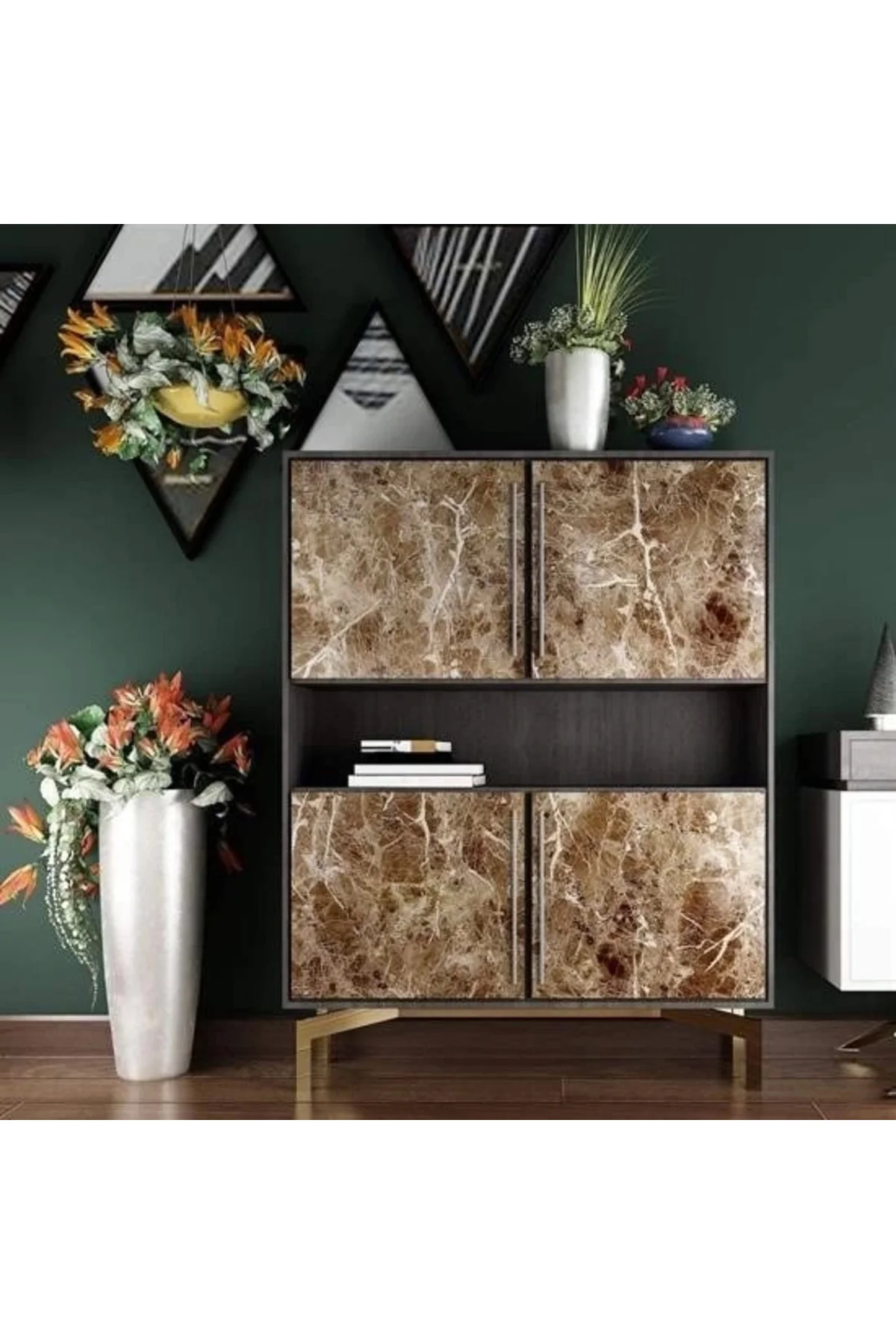 Mermer Desenli Masa Tezgah Mutfak Su Geçirmez Yapışkanlı Folyo St