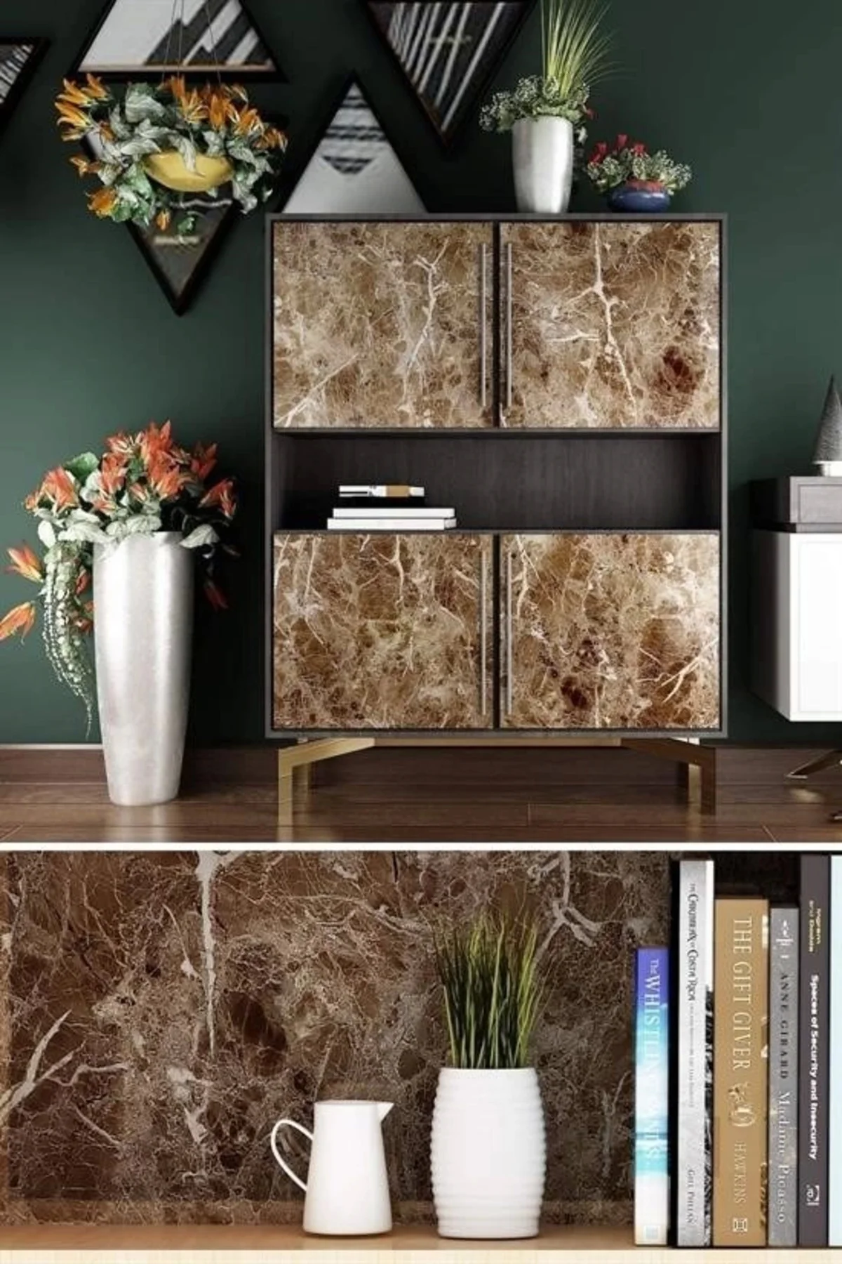 Mermer Desenli Masa Tezgah Mutfak Su Geçirmez Yapışkanlı Folyo St