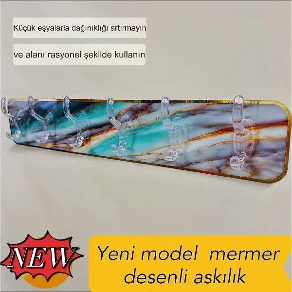 Mermer Desenli Yapışkanlı Askılık Mermer Desenli Yapışkanlı Askılık