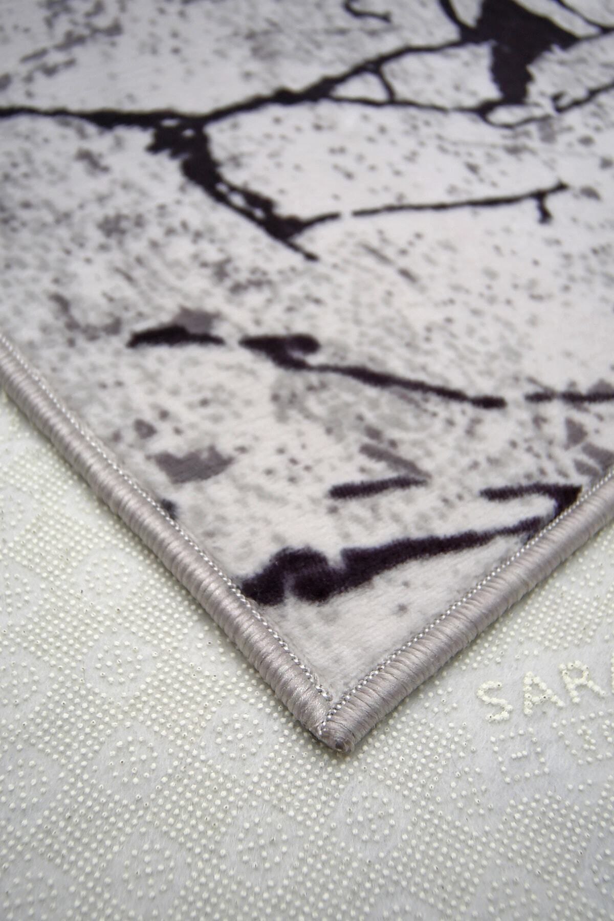 Dijidekor Mermer Gri Halı Kaymaz Yıkanabilir Antibakteriyel Antistatik 200X