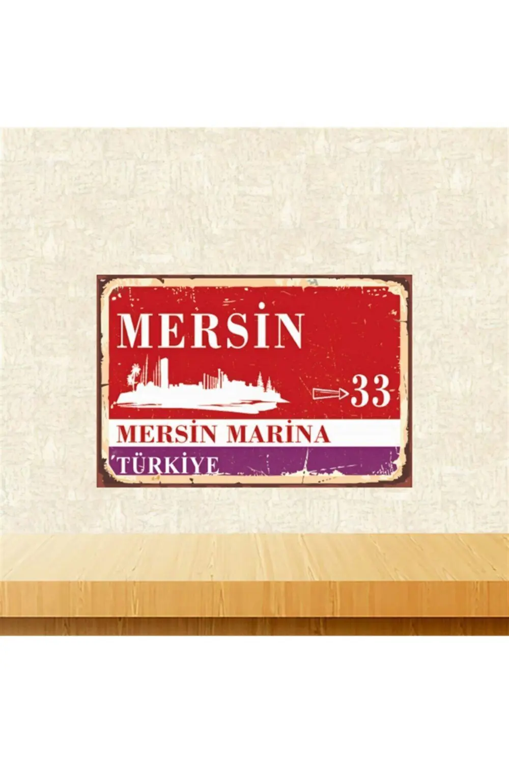 Mersin Marina 20-30 Cm Retro Ahşap Tablo Tkfx5757