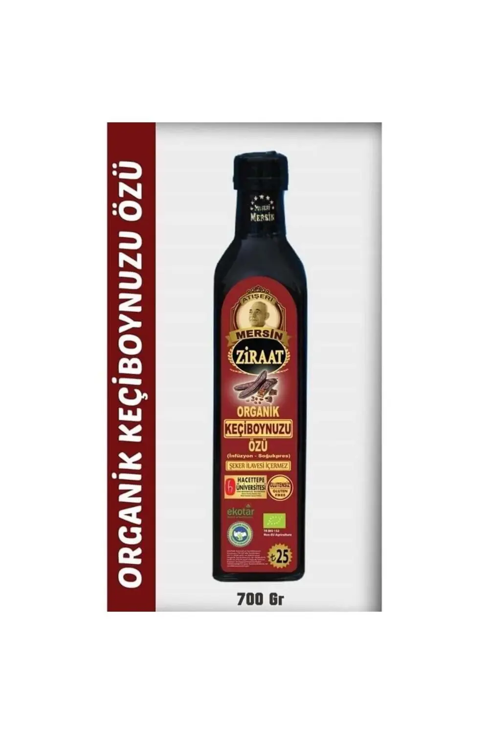 MERSİN ZİRAAT ORGANİK KEÇİBOYNUZU ÖZÜ 700 GR ATIŞERİ