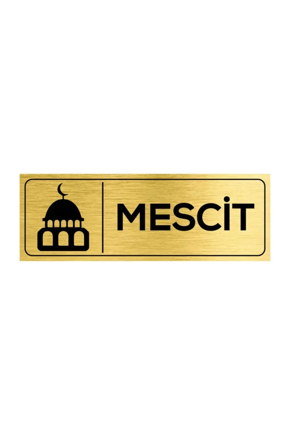 Mescit Kapı Yazısı 23cm X 8cm Metal Kapı Isimliği Gold