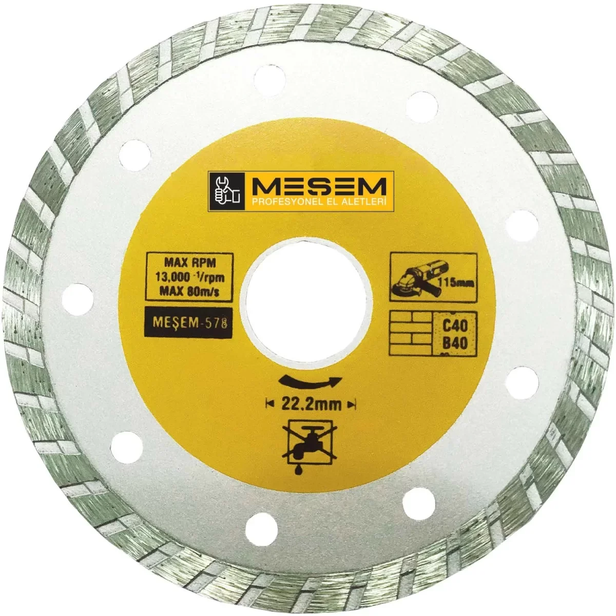 Meşem Granit Mermer Kesici Elmas Testere 180 Mm ( Lisinya )