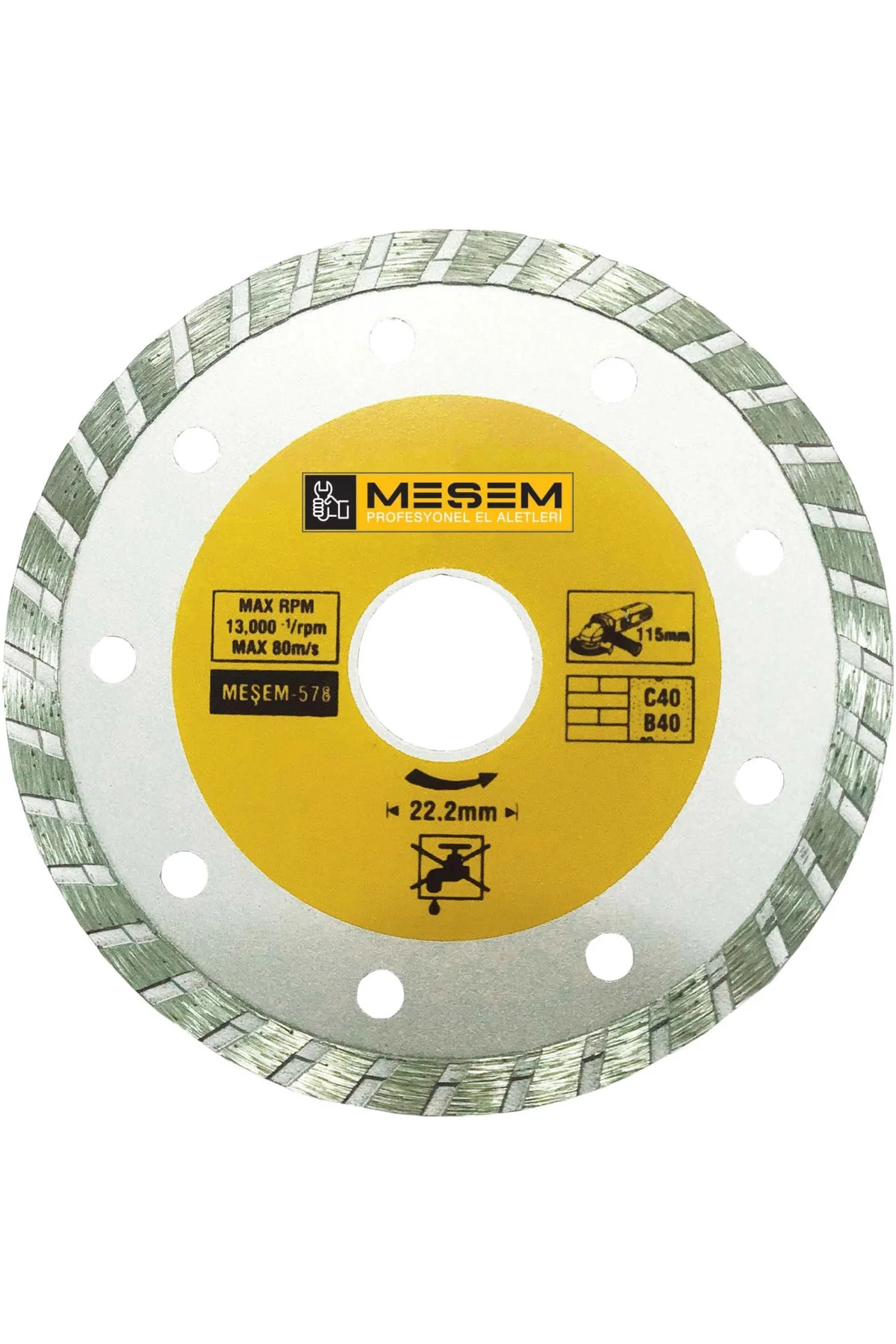 Meşem Granit Mermer Kesici Elmas Testere 180 Mm