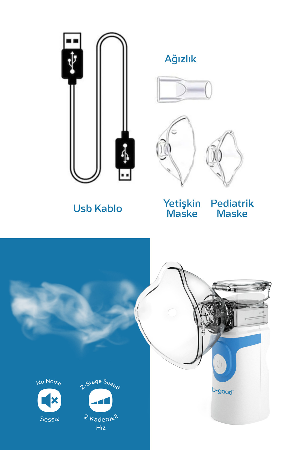 Mesh Taşınabilir Nebulizatör Cihazı