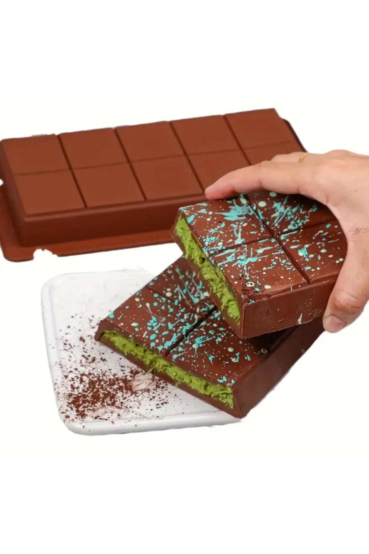 Hirospot Meşhur Dubai Çikolatası Kalıbı Silikon - Büyük Tablet Çikolata Mu