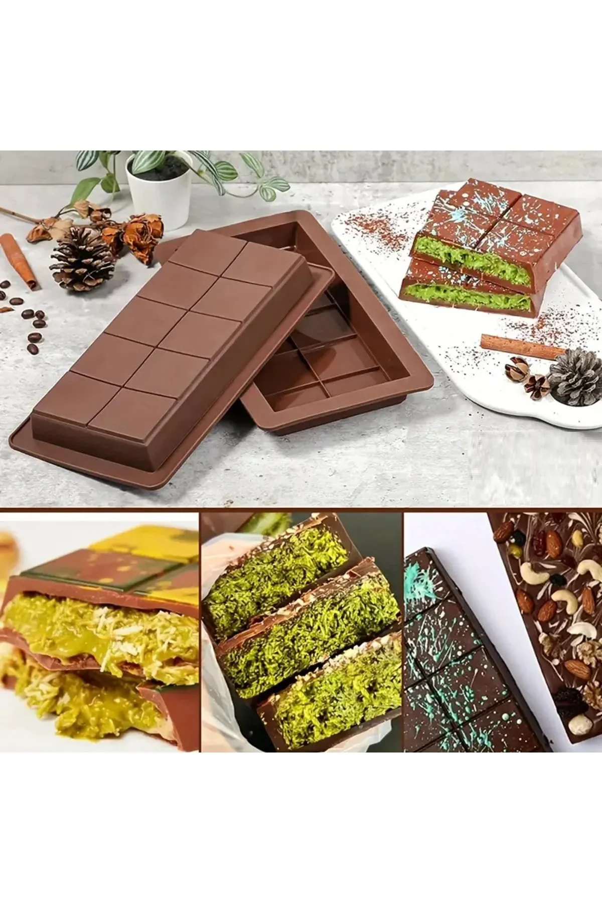 Meşhur Dubai sı Kalıbı  - Büyük Tablet  Mum Kek Kalıbı Pasta Kalıbı