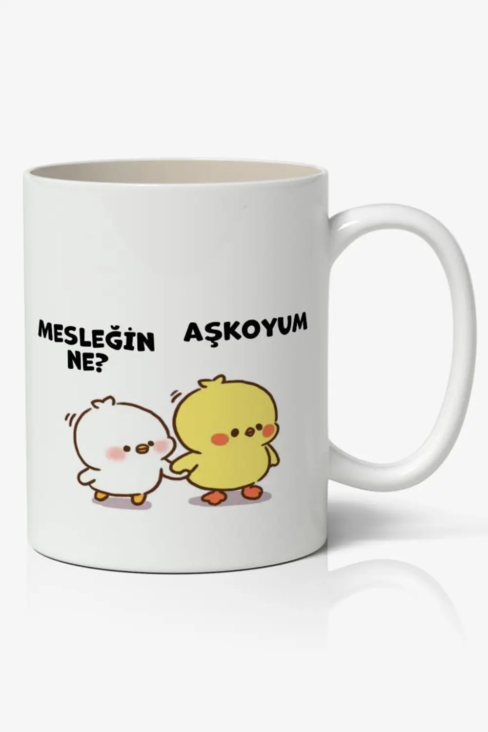 Mesleğin Ne, Aşkoyum Sevimli Civcivler Tasarımlı Kupa Bardak Bask