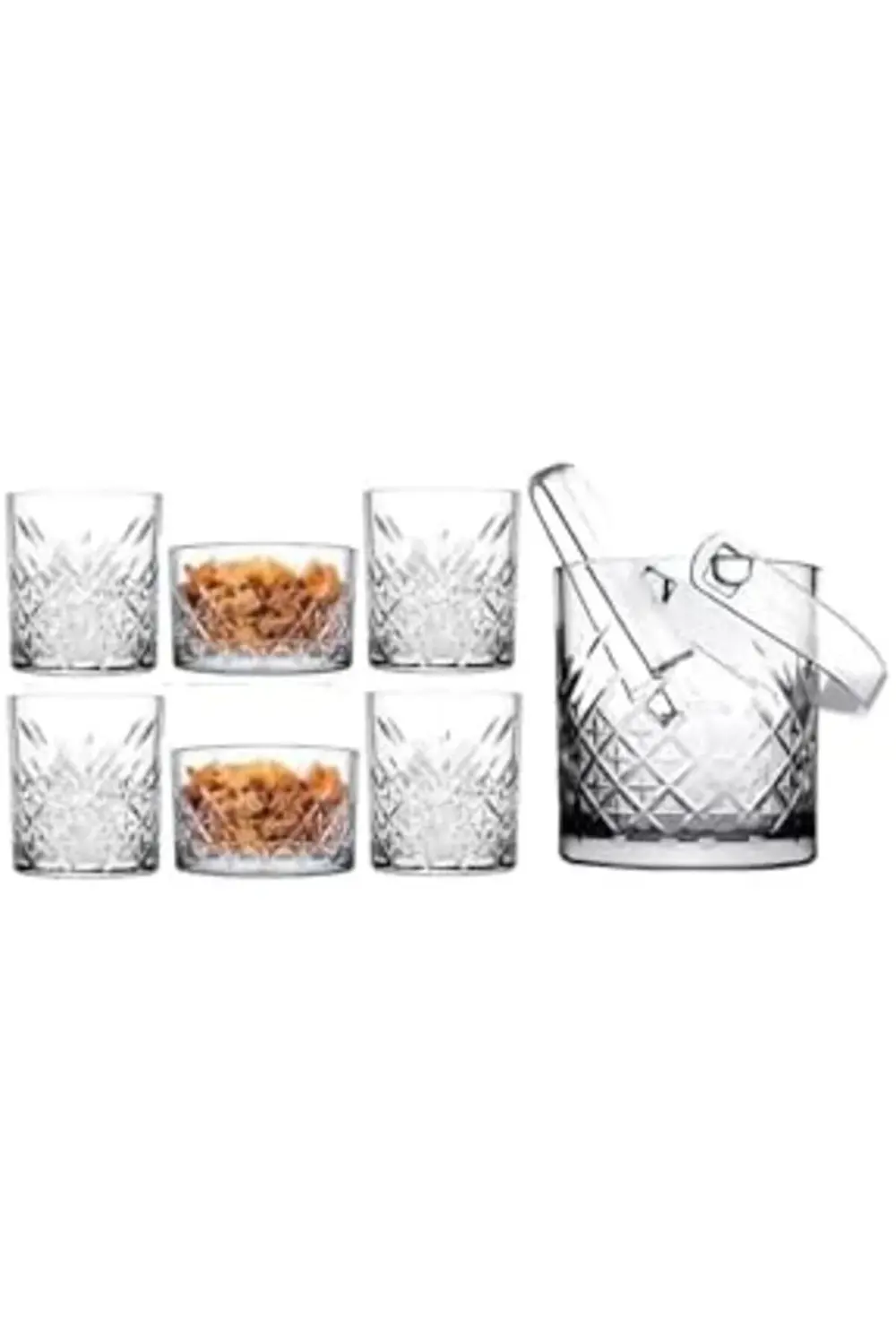 Meşrubat Bardağı Çerezlik ve Buz Kovası Seti 7 Parça 869566898558