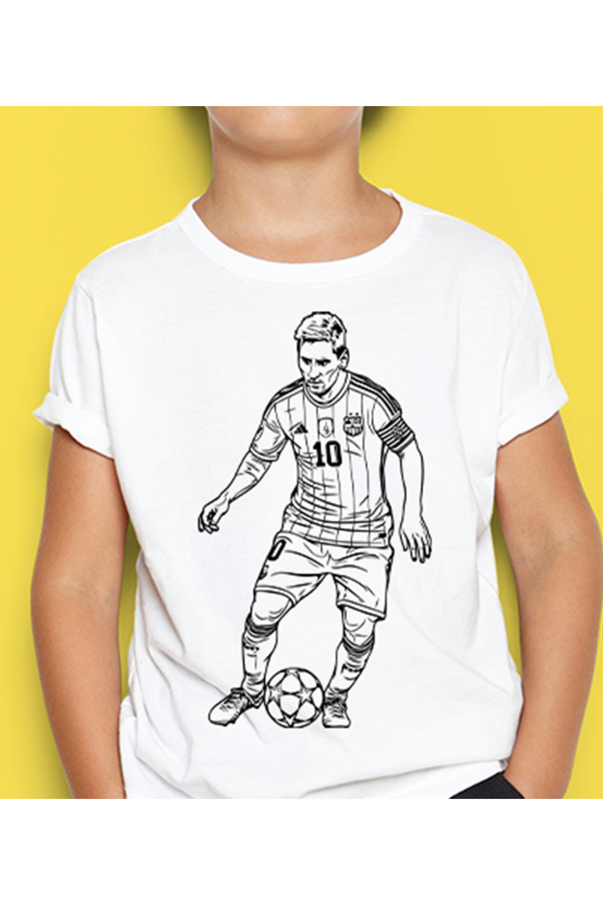 Messi Tişört Boyama Seti – Çocuk Full Set Fırçalı, Kreatif Elbise