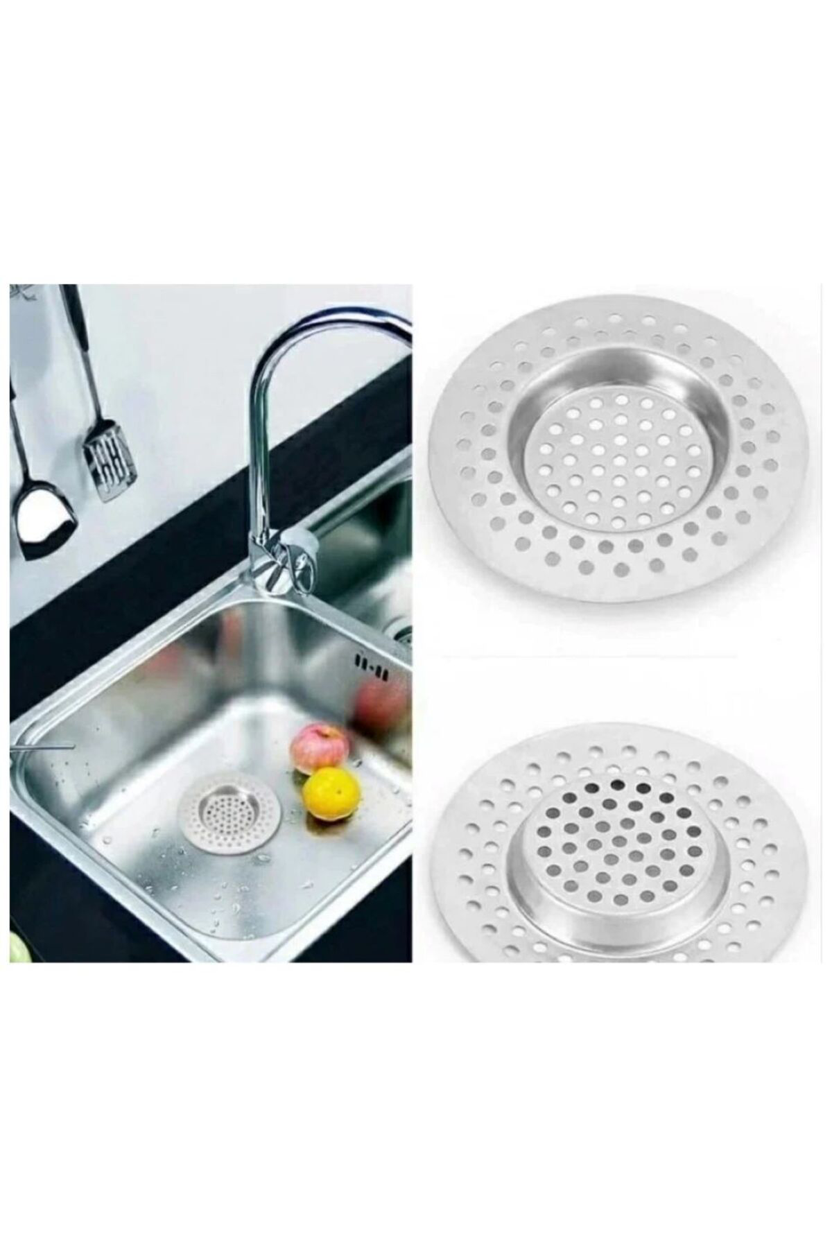 Metal 2'li Lüx Iri Delikli Lavabo Süzgeci
