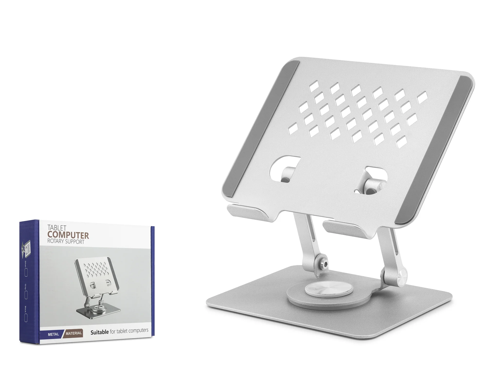 Metal 360 Derece Dönebilen Ergonomik Tablet Ve Laptop Standi - Silver HDX8021