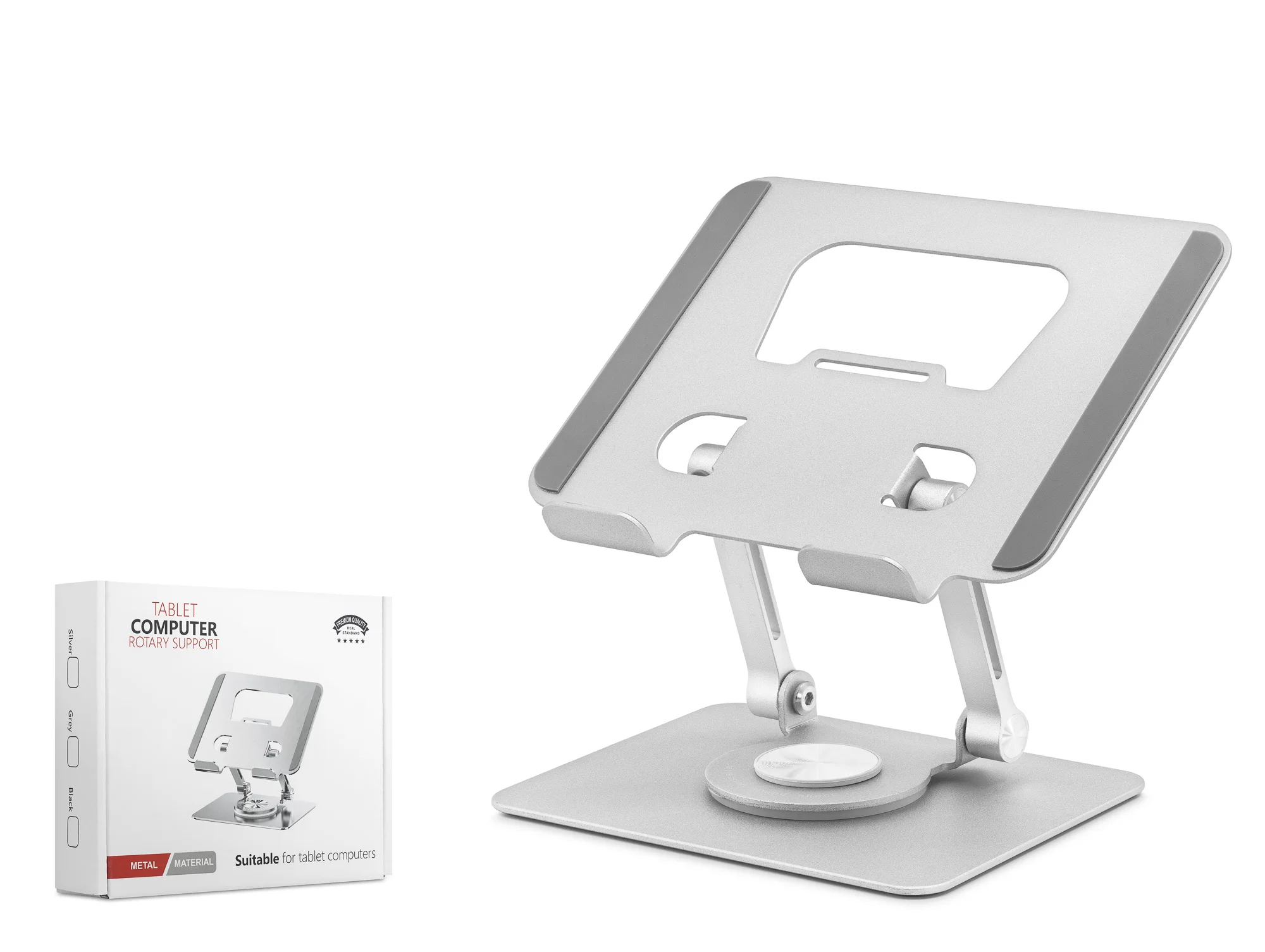 Metal 360 Derece Dönebilen Kompakt Tablet Ve Laptop Standi - Silver HDX8020