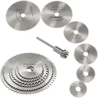Metal 6 Parça Mini Matkap Ucu Ahşap Kesme Yuvarlak Çelik Bıçak Disk Testere Seti Kiti ( Lisinya )