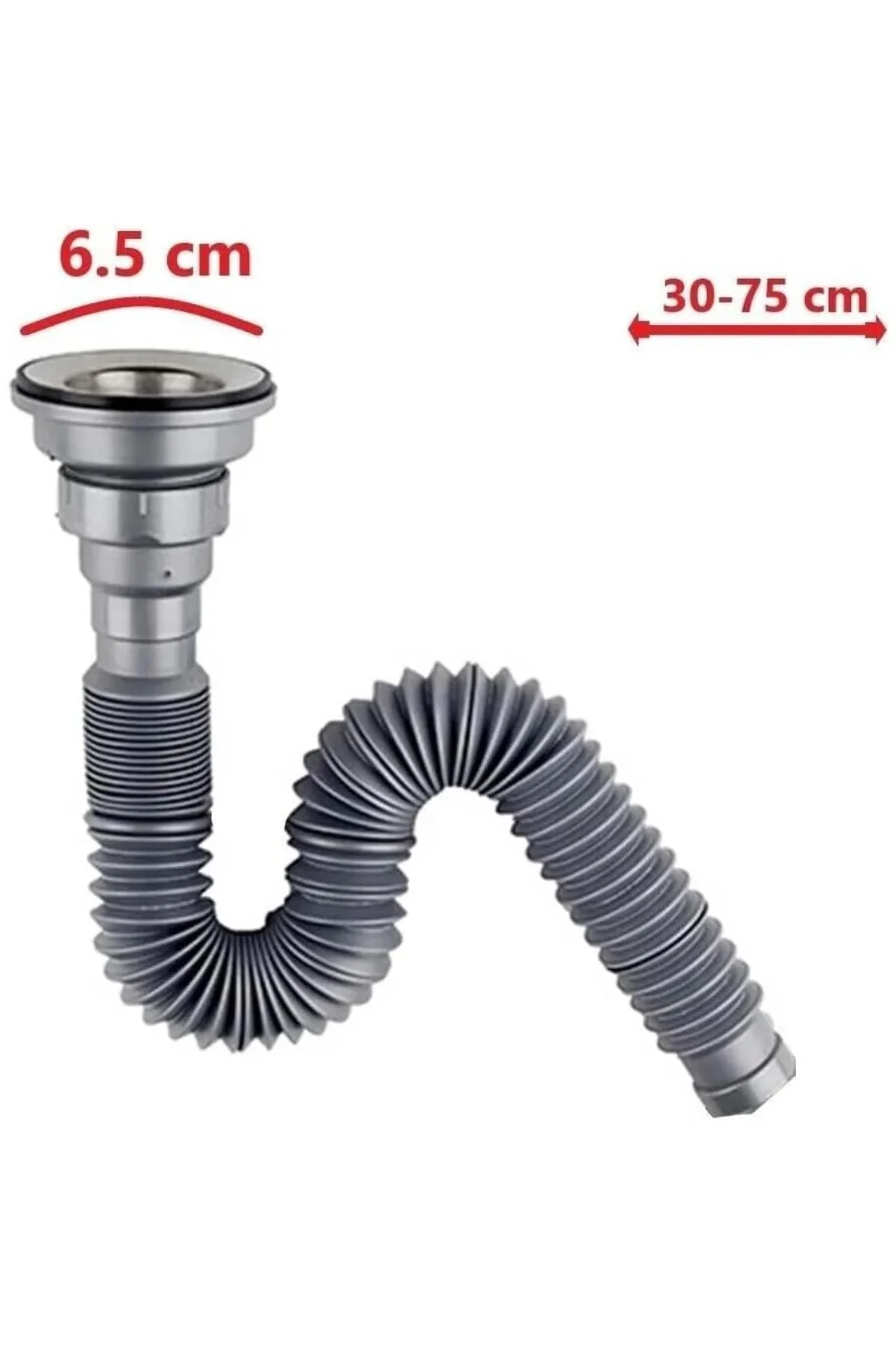 Metal Ağızlı Körüklü Lavabo Mutfak Sifonu Lavabo Gider Borusu 1. 