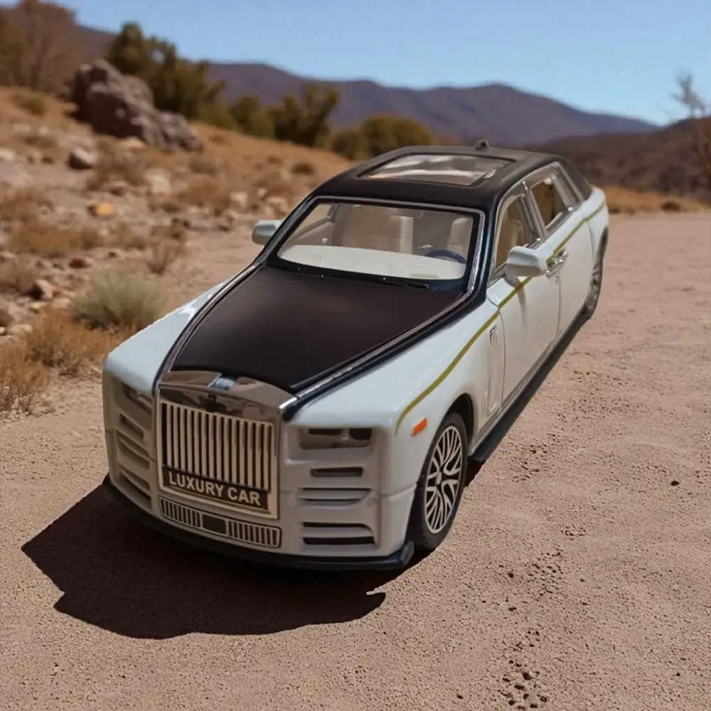 Metal Araba Çek Bırak Rolls Royce Krem Sesli ve Işıklı