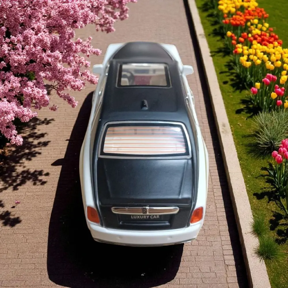 Metal Araba Çek Bırak Rolls Royce Krem Sesli ve Işıklı