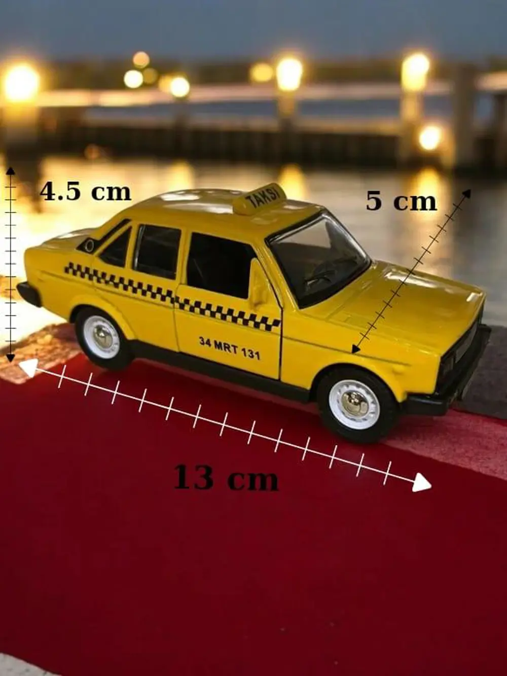 Metal Araba Çek Bırak Sarı Taksi Murat 131 Sesli ve Işıklı ( 1/36