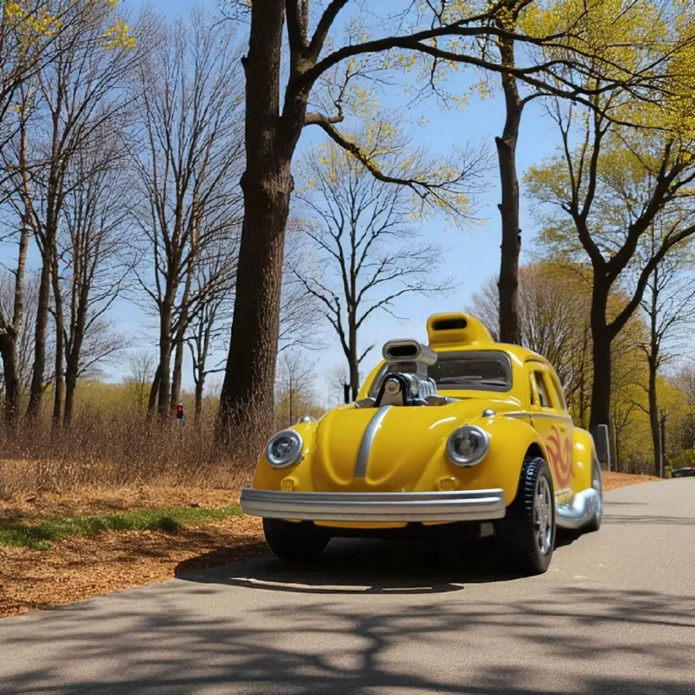 Metal Araba Çek Bırak Vw Bettle Modifiye Sarı Sesli ve Işıklı