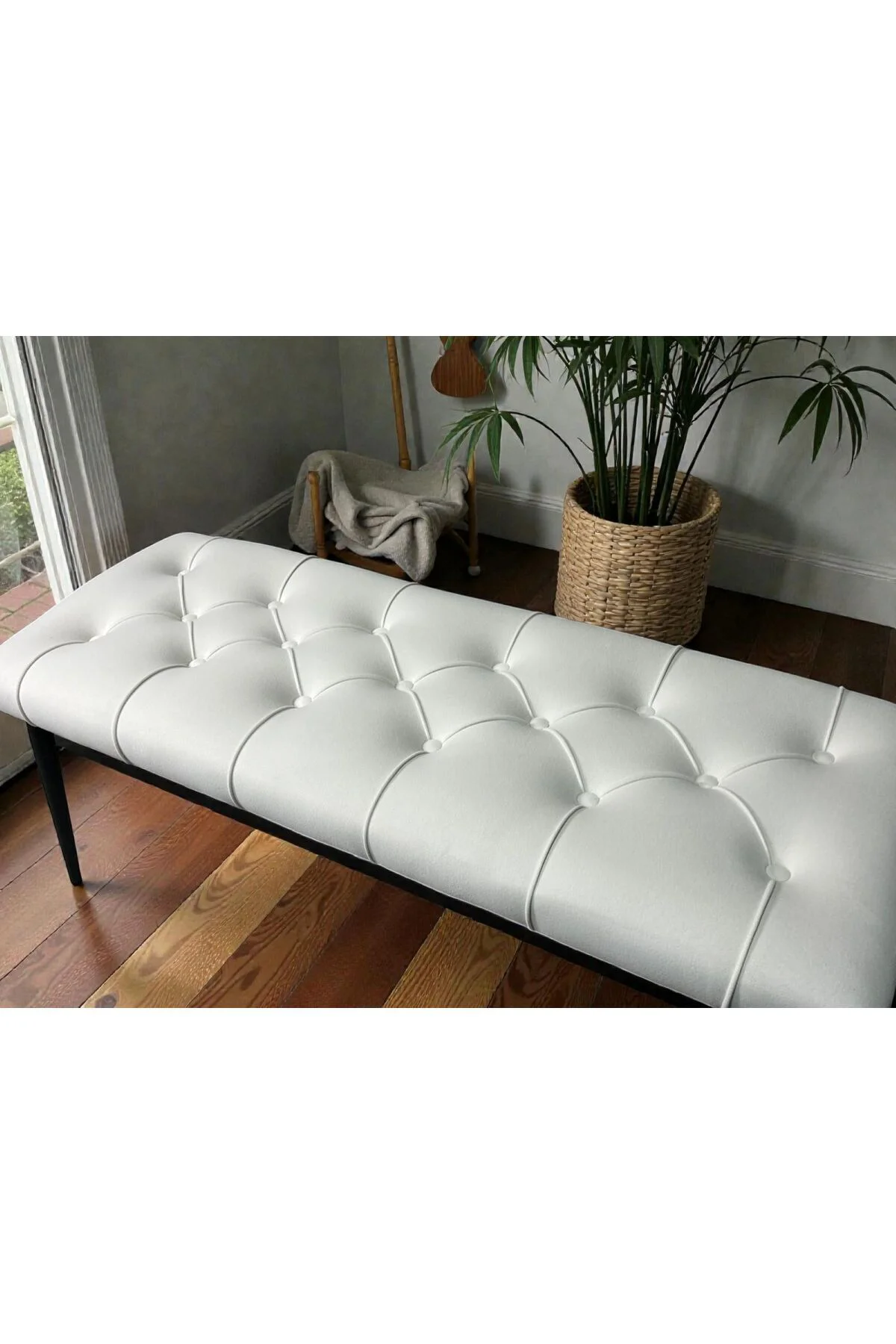 metal ayaklı modern benç