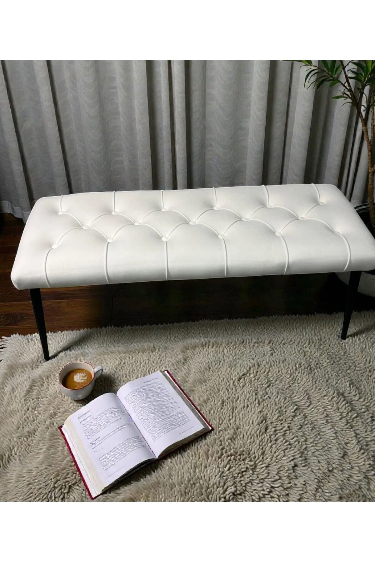 metal ayaklı modern benç