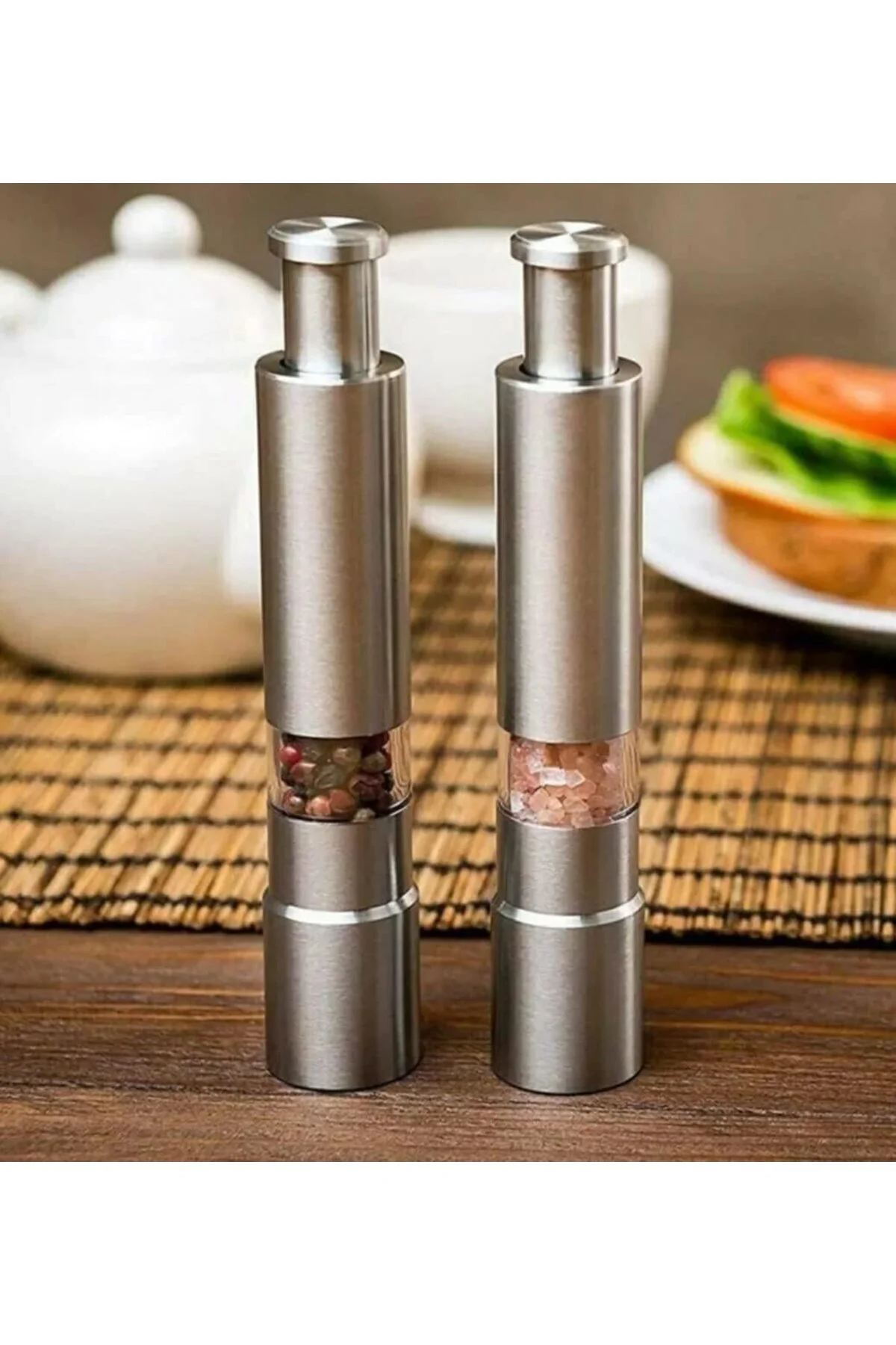 Metal Basmalı Mini Tuz Karabiber Öğütücü