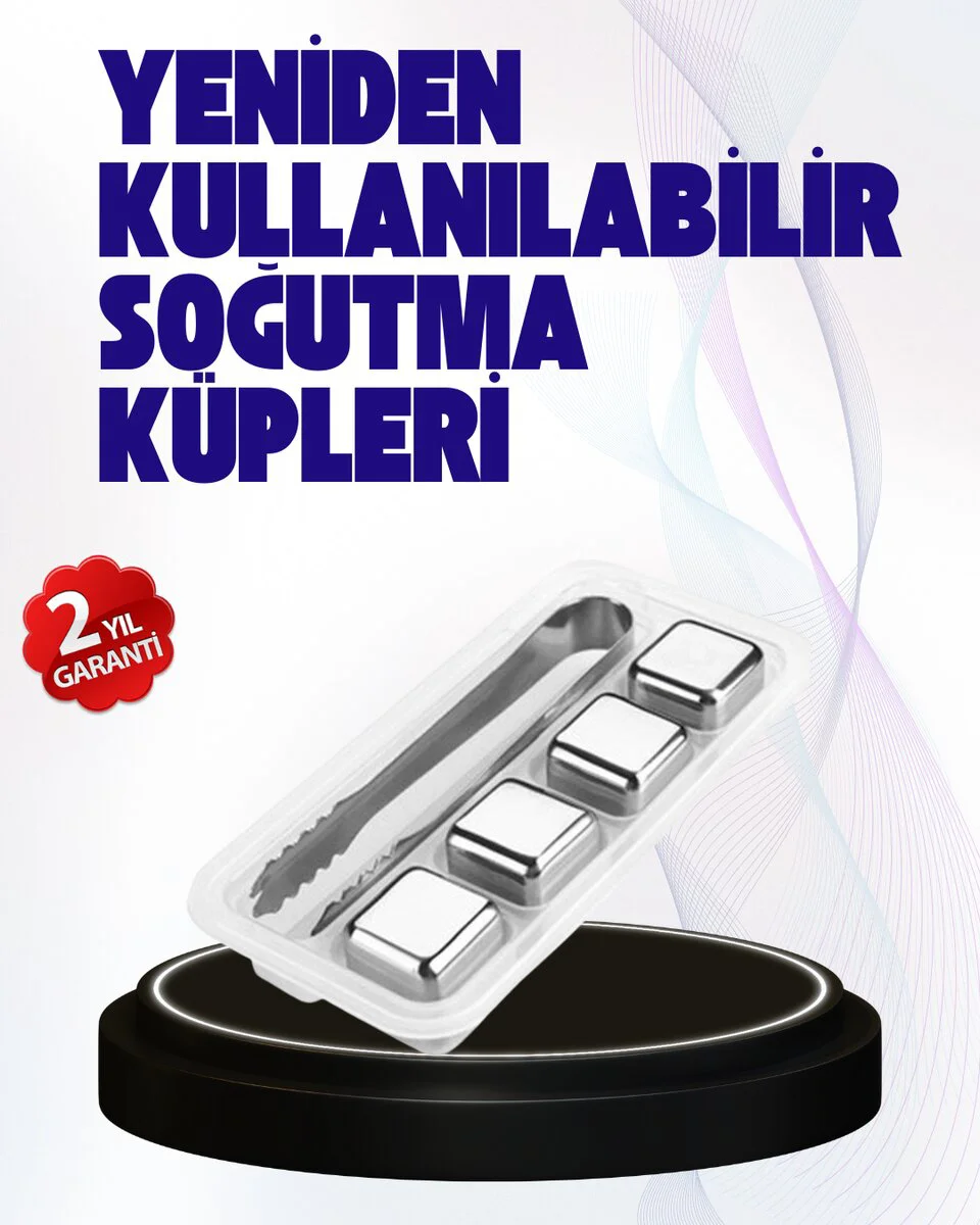 Metal Buz Küpü Seti ve Buz Klipsi - Paslanmaz Çelik Soğutma Çözümü