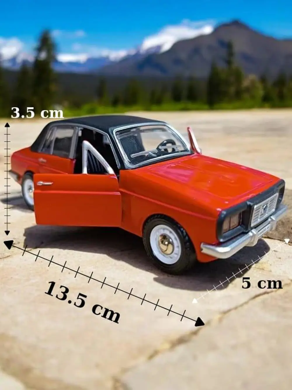 Metal Çek Bırak Anadol Araba Kırmızı Sesli ve Işıklı ( 1/36 Ölçek