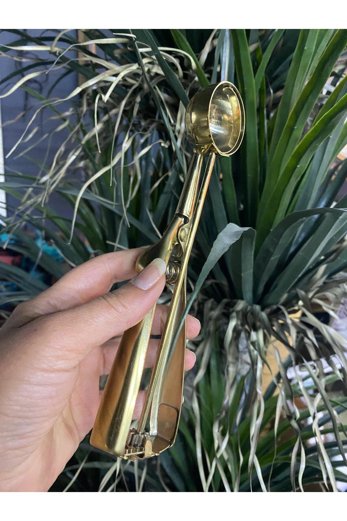 Elif Aksesuar Metal Çek Bırak Dondurma Kaşığı Gold