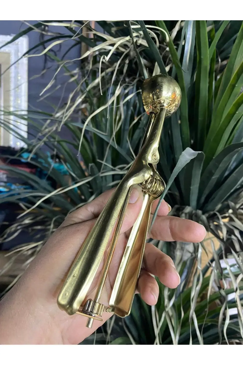 Metal Çek Bırak Dondurma Kaşığı Gold