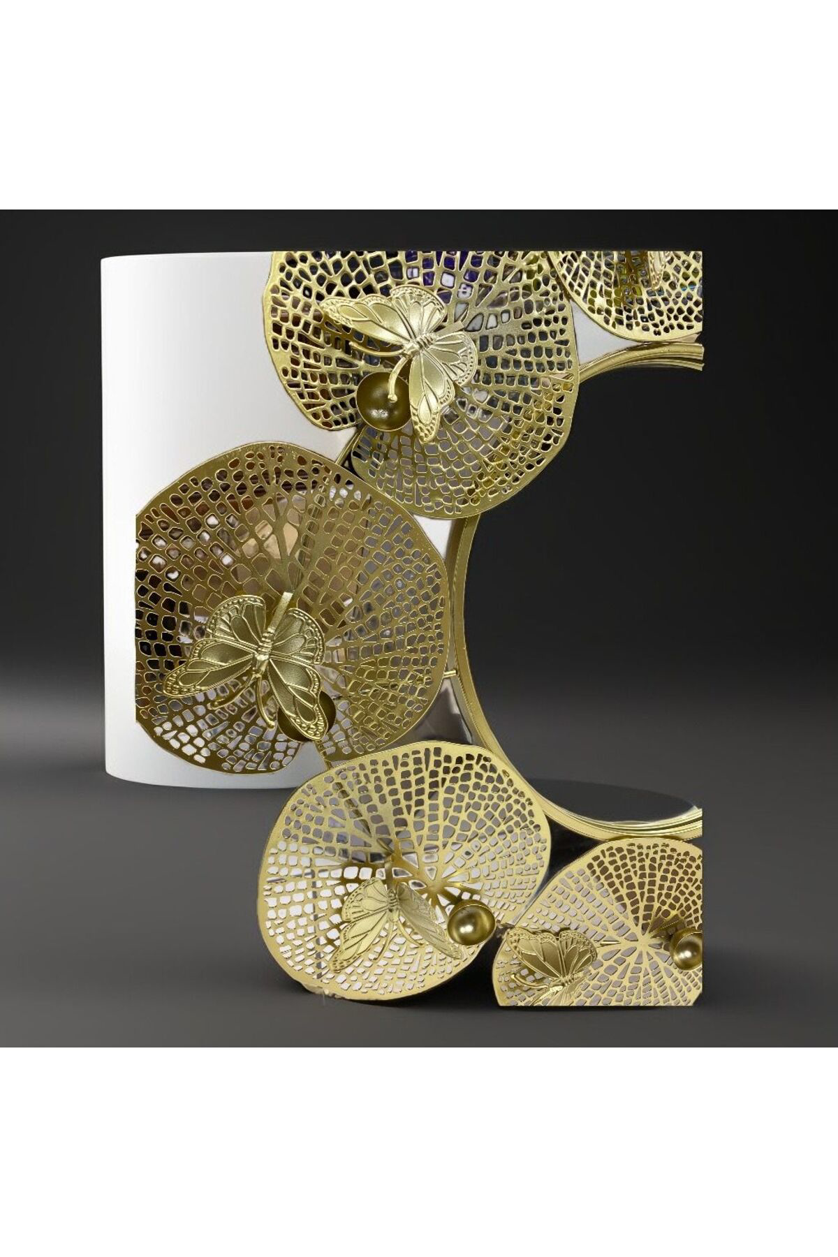 Metal Çerçeveli Aynalı Kelebekli Duvar Dekoru