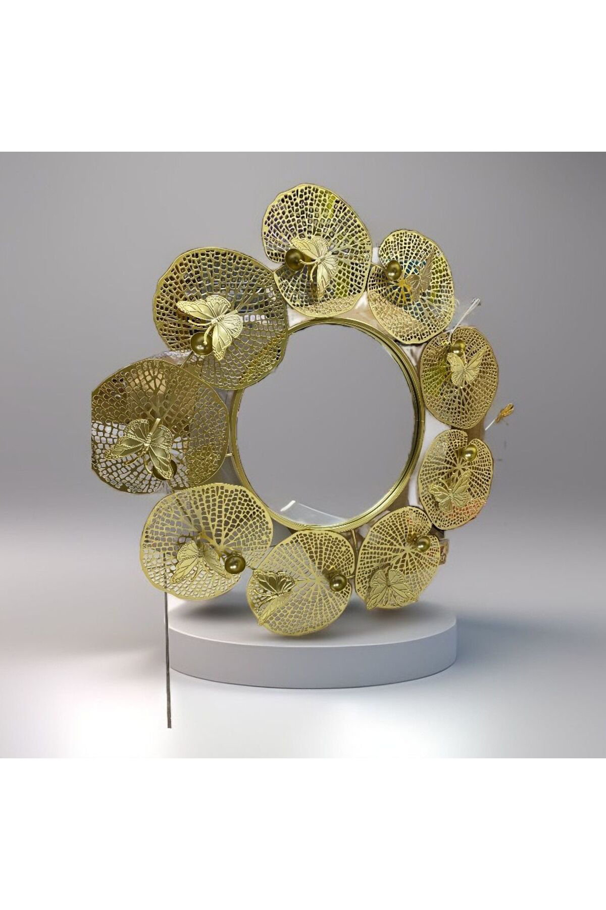 Metal Çerçeveli Aynalı Kelebekli Duvar Dekoru