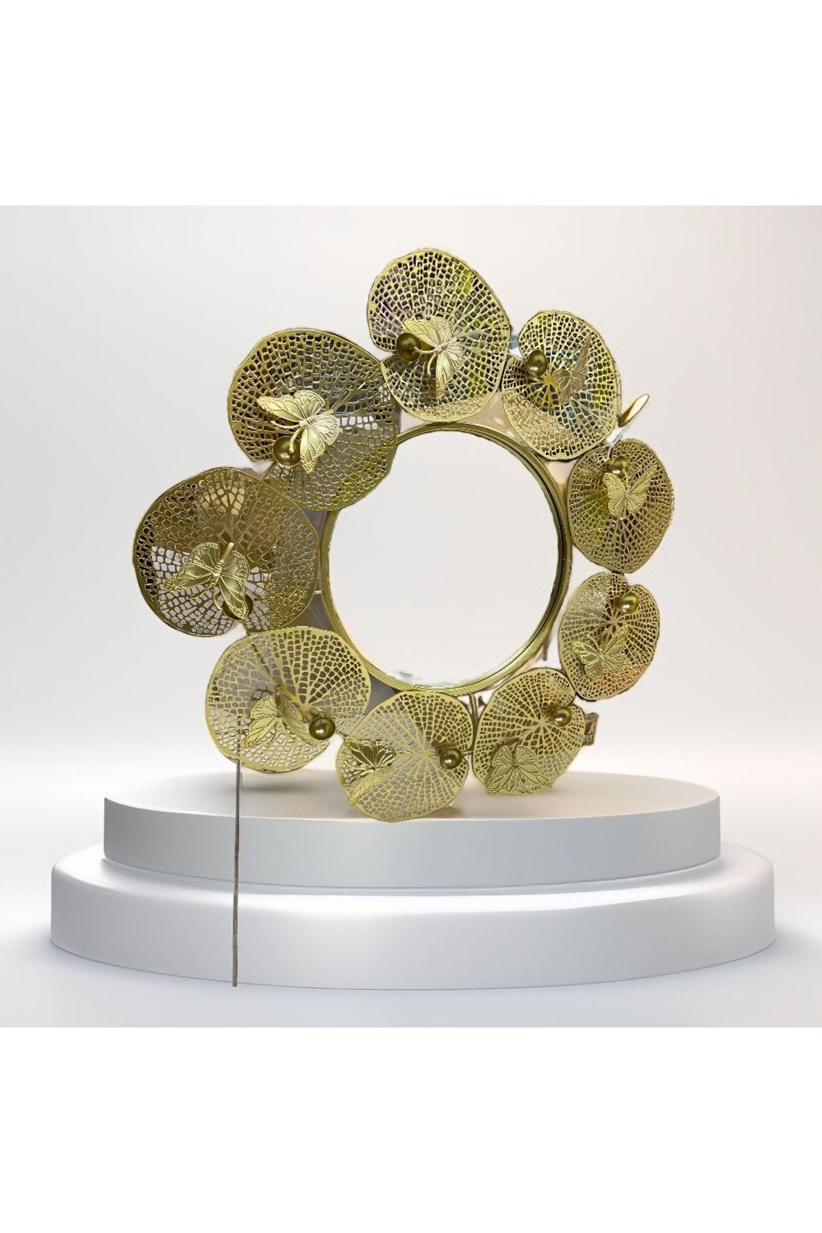 Metal Çerçeveli Aynalı Kelebekli Duvar Dekoru