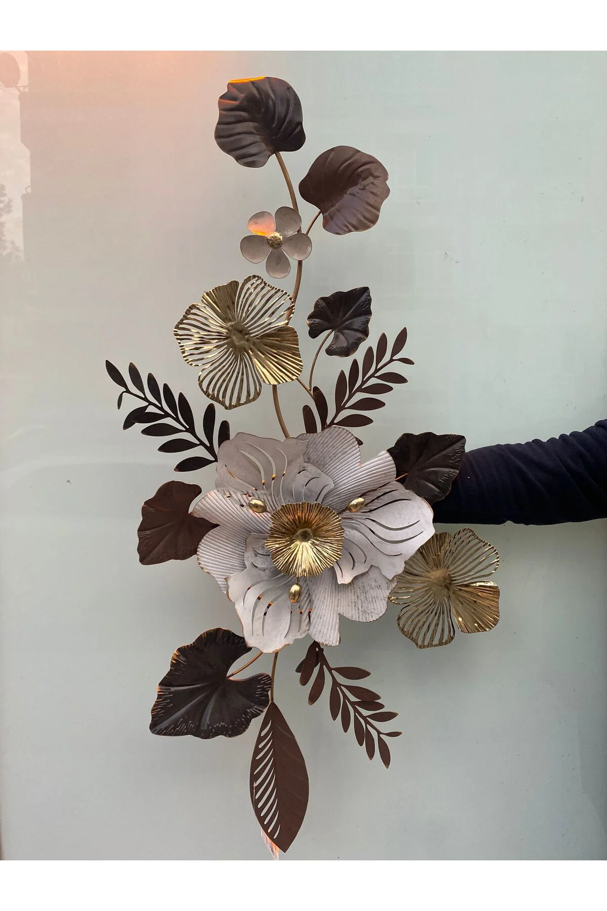 Metal Çiçek Duvar Dekoru 120*64 cm