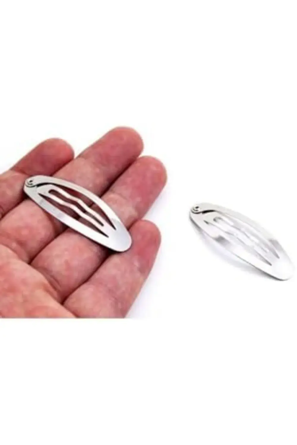 Metal Çıtçıt Toka (100 Adet) Gümüş Renk 6 Cm newprh 1063348