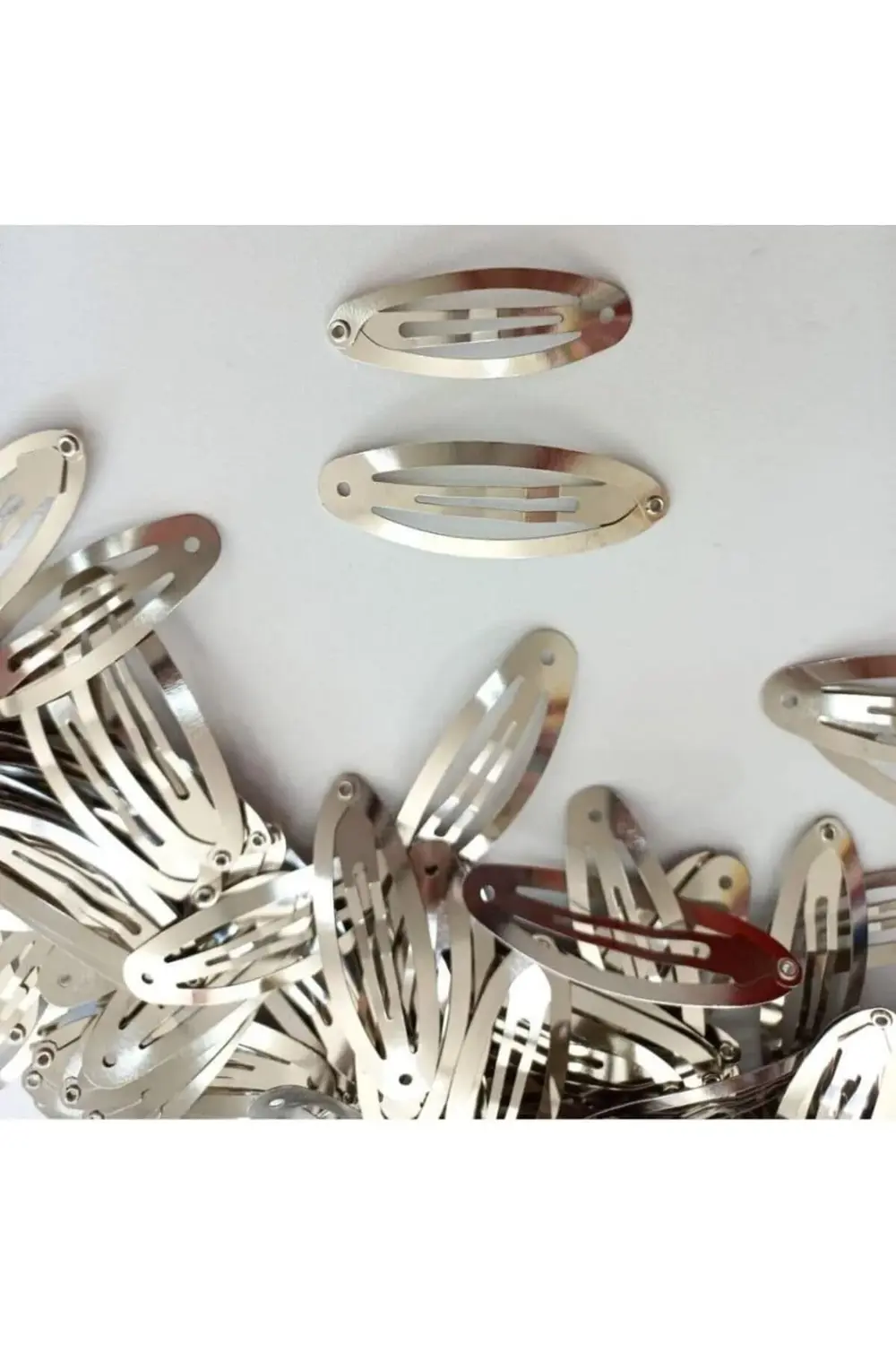 Metal Çıtçıt Toka (100 Adet) Gümüş Renk 6 Cm newprh 1063348