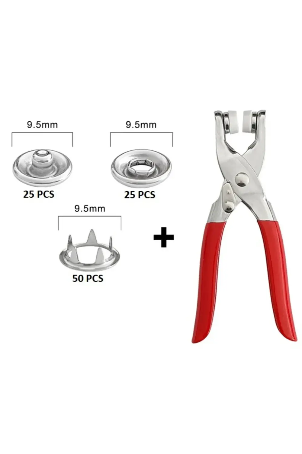 Metal Çıtçıtlı Düğme Pensesi Ve Düğmesi (25 SET)