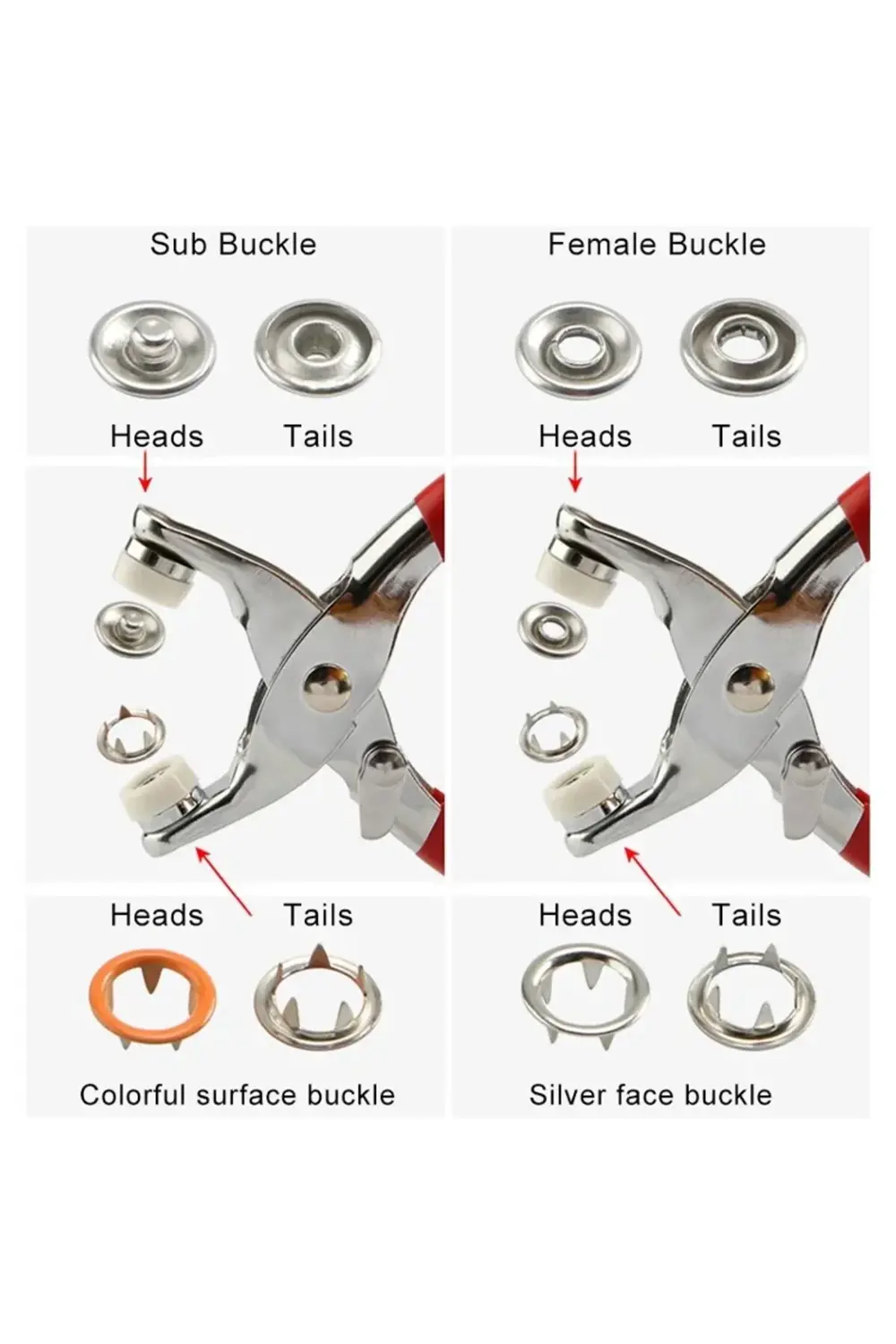 Metal Çıtçıtlı Düğme Pensesi Ve Düğmesi (25 SET)