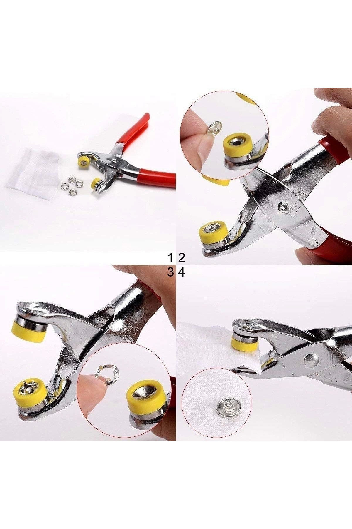 Home Metal Çıtçıtlı Düğme Pensesi Ve Düğmesi (25 Set)