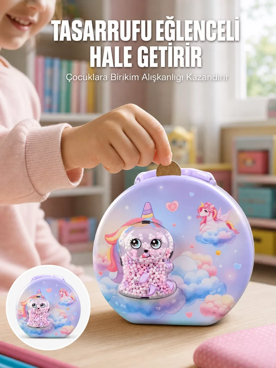 Metal Çocuk Para Kasası Ayarlanabilir Şifreli Kilitli