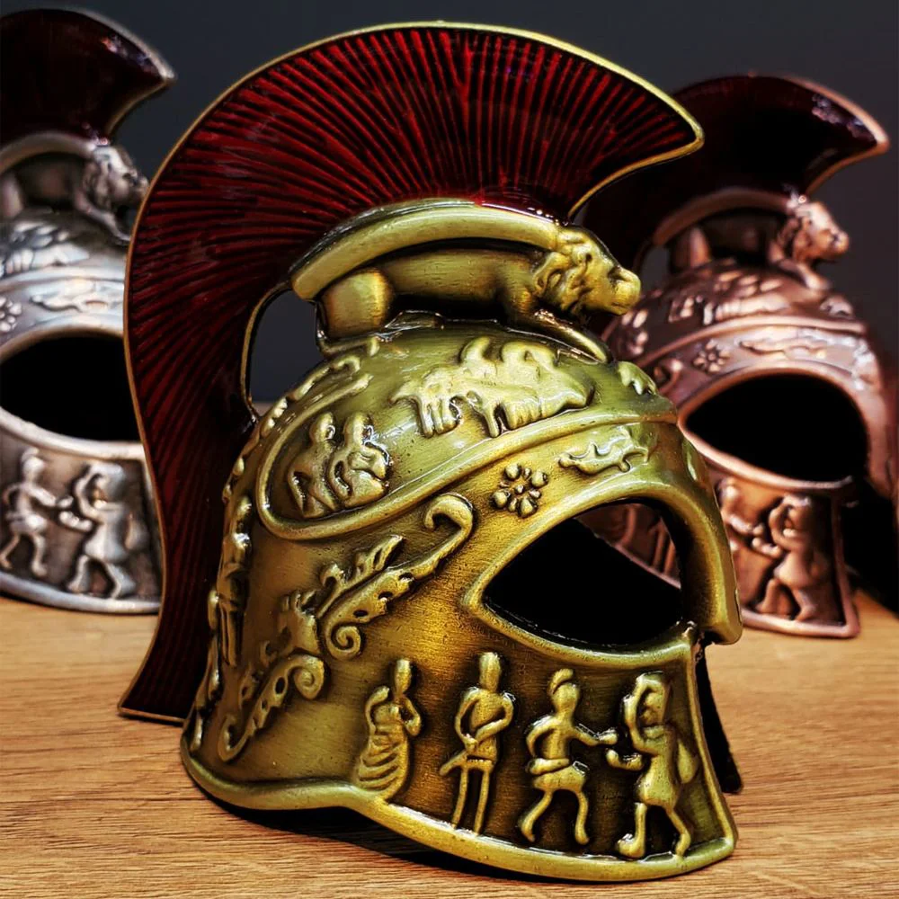 Metal Şövalye Miğferi Dekoratif Masaüstü Objeleri 10x5 cm
