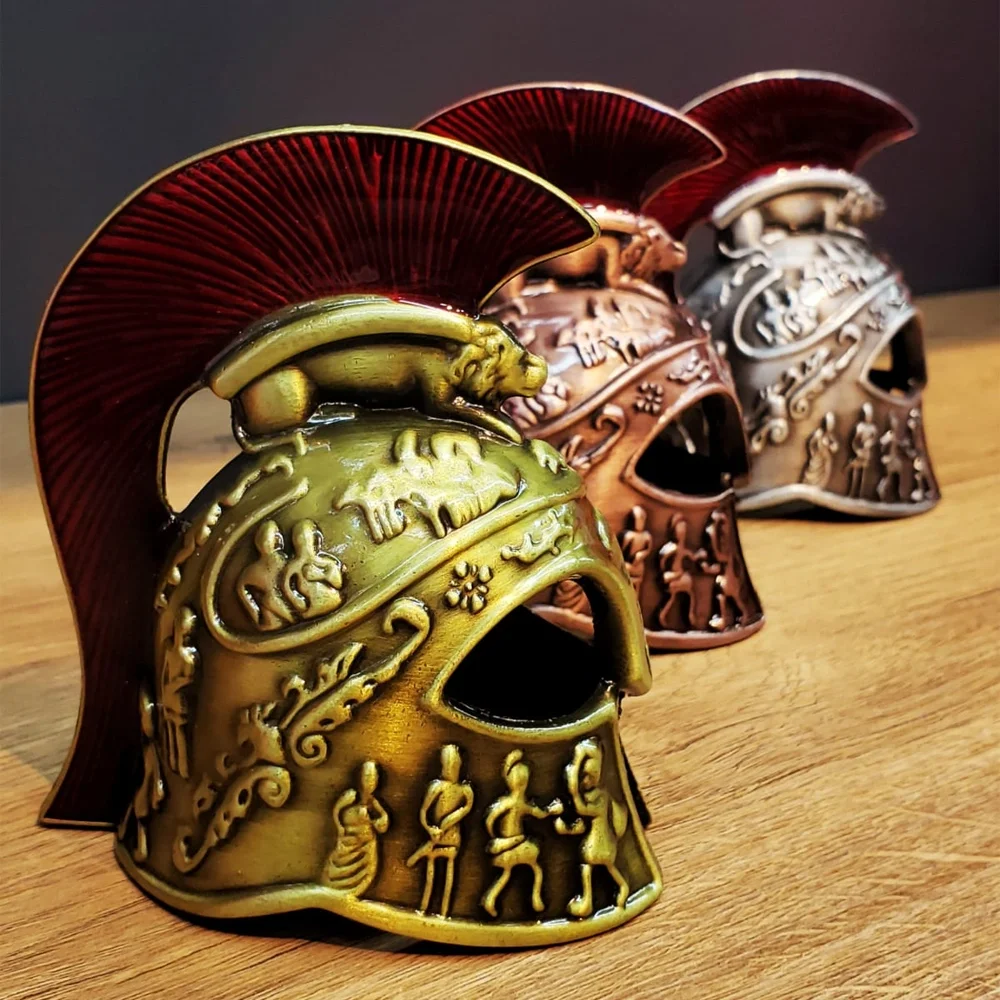 Metal Dekoratif Şövalye Miğferi - Tarihi Tasarım - 10x5 cm