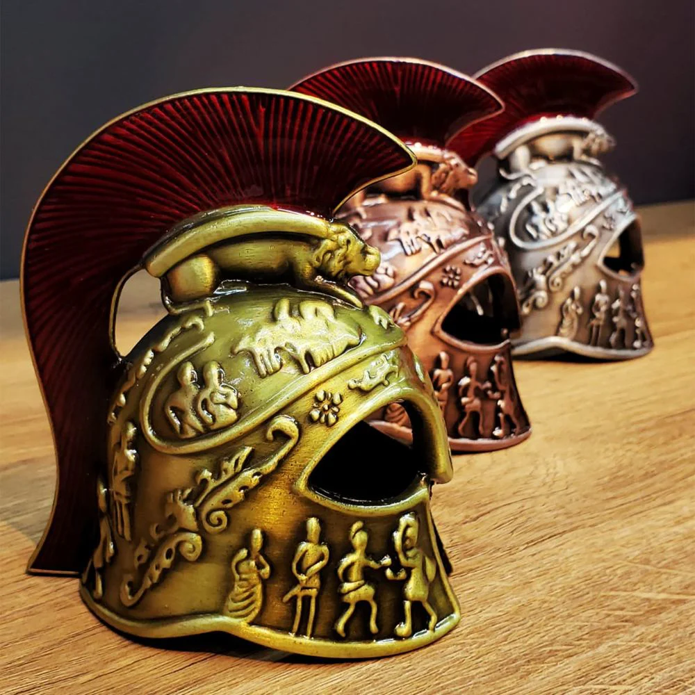 Metal Şövalye Miğferi Dekoratif Masaüstü Objeleri 10x5 cm