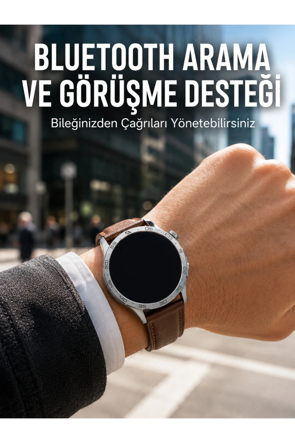 Metal, Deri ve Silikon Kordonlu Çok Fonksiyonlu Akıllı Saat Metal, Deri ve Silikon Kordonlu Çok Fonksiyonlu Akıllı Saat